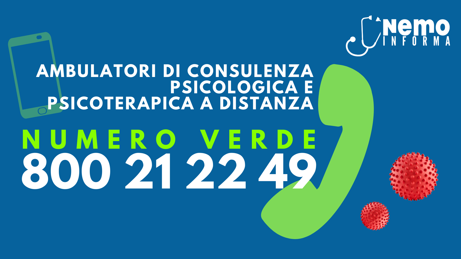 coronavirus covid-19 NEMOINFORMA centrocliniconemo stoconnemo psicologia numero verde 800212249 consulenza Centro NeMO milano